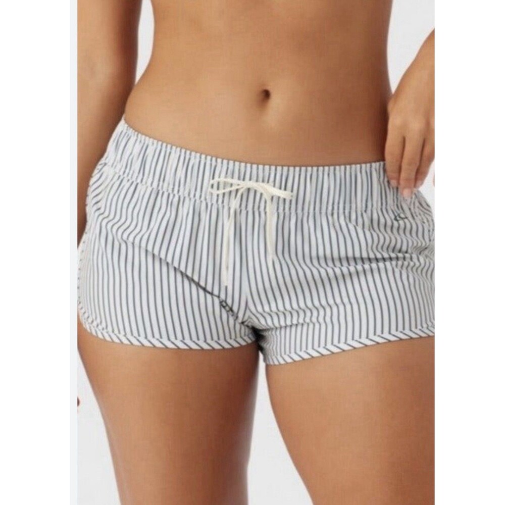 O'Neill Hyperfreak 2" Laney Stripe Stretch Swim Boardshorts Women L Surf Beach